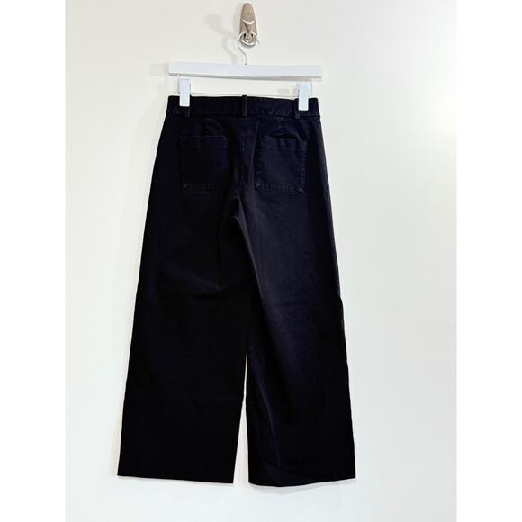 J.Crew Cropped Wide Leg Pant In Black Size 0 - Picture 2 of 5